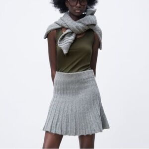 ZARA Olive Green Wide Strap Stretch Top - Size M